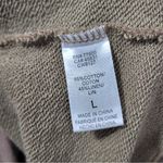 Chaser Lace Up Tie Pullover Long Sleeve Sweater in Brown/White Photo 5