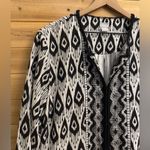 Chico's Chico’s Size 3 Or 16/18 Contrast Ikat Print Lounge Cotton Lightweight Jacket Photo 1