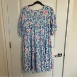 Simply Southern NEW  Dress Size Large Tropical Oyster  Print Pink & Blue NWT Photo 4