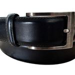 MAGNANNI Square Genuine Leather Belt Black Spain Silver Buckle Style 1278 Sz 32 Photo 0