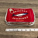 Red Embroidered Sardine Can Cosmetic Bag 🐟 ♥️ Silver Photo 7