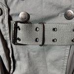 Last Kiss Jacket Womens Juniors Large Khaki Green Button Up Belted Jacket NEW Photo 2