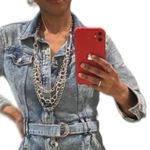 Silver long multilayer link necklace can be worn also as a chain belt Photo 1