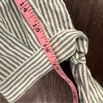 H&M  Green and White Striped V-Neck Blouse Photo 6