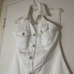 NEW! Showpo Jessica halter mini dress open back white button front US 8 Photo 4