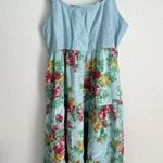 April Cornell Francesca Crochet Sundress Flowy Blue Boho Cottagcore Lagenlook XS Photo 3