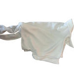 Tie Front Crop Blouse Collar Swim Cover Up Off White Small Photo 1