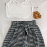 Striped Flowy Shorts Gray Photo 0