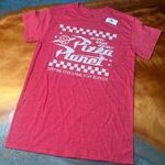 Disney NWT  Toy Story Pizza Planet Red White Graphic T-Shirt adult size small Photo 0