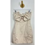House Of CB  Ariella Satin Crystal Embellished Bow Dress in Ivory Size Small Photo 4