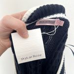 VICI [] Navy Blue White V-Neck Chunky Cable Knit Oversized Sweater Dress NWT XL Photo 8