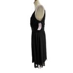 Jenny Packham Black Evening Dress Size 14 Rhinestone Straps Pleated V Neck‎ New Photo 2