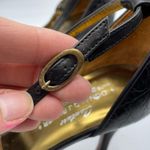 Donald J Pliner Black Leather Croc Embossed Womens Heels 7.5 Dressy Shoes Formal Photo 7