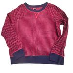 Aerie  Red Black Buffalo Plaid Sweatshirt Womens Medium Cozy Lounge Top Pajamas Photo 0
