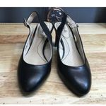 Life Stride Gigi Women's 8.5 Black Leather Sling Back Almond Toe Pump Heels Photo 0