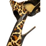 Buffalo London Leopard Print Hair Calf Pointed Stiletto Heels Size 8/38 Brown Photo 1