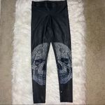 Terez Crystal Skull Leggings, Size XS, Charcoal Photo 4