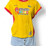 Y2K M&M Kyle Busch NASCAR Baby Tee Vintage Retro Racing Tee Streetwear Yellow Size L Photo 0
