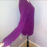 Loft Ann Taylor purple v-neck wool blend winter knit sweater Photo 1