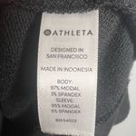 Athleta  Black Boat Neck Long Sleeve Sweatshirt Thumb Holes Stretch Top S Photo 5