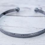 Vintage Cuff Bracelet Dark Metal with Design Gray Photo 2