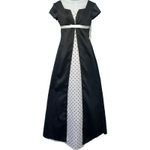 Vintage Black White Tuxedo Cap Sleeve Polka Dot Formal Dress Prom Gown sz 2 NEW Photo 1