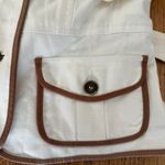 Burberry  Faversham Ivory Brown Trim Cotton Blend Belted Jacket UL Photo 8