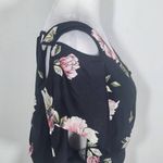 Band of Gypsies  Black and Pink Floral Boho Crop Top Sz Small NWT Black Crop Top Photo 3