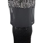 AQUA Dress Black Sequin Keyhole 2 Sleeveless Sheer Overlay New Photo 0