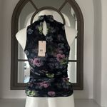 Cinq à Sept Midnight Bloom Floral Print Sleeveless Shirt, Size XS New w/Tag $195 Photo 9