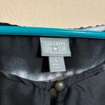 Converse  One Star Split Dolman Sleeve Sheer Blouse size L Black Tie Dye Cropped Photo 1