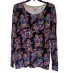 Vera Bradley Women’s Large Black Multicolor Paisley long sleeve top Photo 0