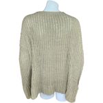 Pink Lily Womens Small Olive Green Open Knit Oversized Drop Shoulder Sweater Photo 5