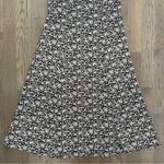 Anthropologie Vintage Ditsy Floral Print Crew Neck Maxi Dress Black Tan Medium Photo 4