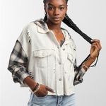 Dance & Marvel Pieced Knit Hooded Shacket Photo 0