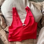 ZARA  Top Crop Pink Hot Ribbed Tank Photo 0