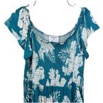 Torrid NWT Teal Floral Super Soft Off Shoulder Smocked Dress Pockets Size 1X Photo 5