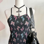 No Boundaries Butterfly Smocked Halter Tank Top‎ Y2K 2000s Festival Fairycore Coquette Small Photo 0