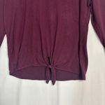 Live Love Dream  LLD Pullover Top Womens M Wine Burgandy Tie Front Lounge Comfy Photo 2
