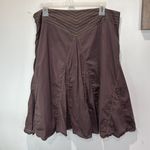 Old Navy Brown Low Waist Embroidered A Line Midi Skirt Size 12 Photo 2