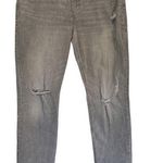 Old Navy Boyfriend Straight Leg Jeans Grey Wash Distressed Sz 12 Photo 0