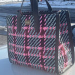 Kate Spade Manhattan Woven
pink & black Tweed Plaid Large Tote Photo 0