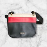 Carpisa Made In Italy Black Leather Satchel Top Small Crossbody Bag Minimalist P Photo 6