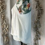 Miss Me  Floral Sleeve Boho Blouse Small Ivory Tropical Print crochet Detail‎ Photo 3