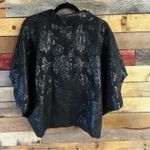 Karen Kane  Black Metallic Floral Cape Style‎ Jacket Size Medium Photo 1