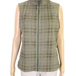 Columbia  Womens Fleece Vest Full Zip Plaid Outdoor Adventure Winter Green Small Photo 2