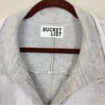 Bucketlist French Terry Henley Button Up Oversized Sweater Gray Size L Photo 3