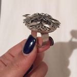 Anthropologie Silver Flower Metal Ring Photo 5