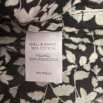 J. Jill Black White Garden Quilted Button Up Long Sleeve Barn Jacket Size Large Photo 5