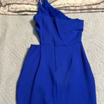 by the way. Royal blue brand dress with side cutout size small worn once Photo 1